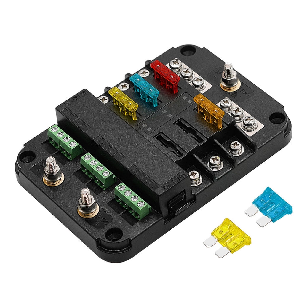 TOYMYTOY Car Fused Distribution Block Multicolor ABS Fuse Box for Electrical Safety
