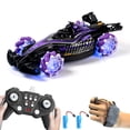 thumbnail image 1 of Voiture Cascade Télécommandée, Véhicule Tout-Terrain à Rotation 360° avec Pulvérisation et Dérapage, Lumières et Son, 2 Piles, Jouet Électrique Rechargeable pour Enfants Garçons Filles, Violet, 1 of 9
