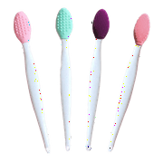 Lip Scrub Brush, 2 in 1 Double-Sided Silicone Exfoliating Lip Brush Tool for Smoother and Fuller Lip Appearance (4PCS) | Habbie Beauty