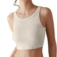 thumbnail image 5 of Women's Bras With Underwire On Solid Color RoundNeck Tank Top With Built In Bra Camisoles For Under Clothes Spaghetti Strap Cami, 5 of 7