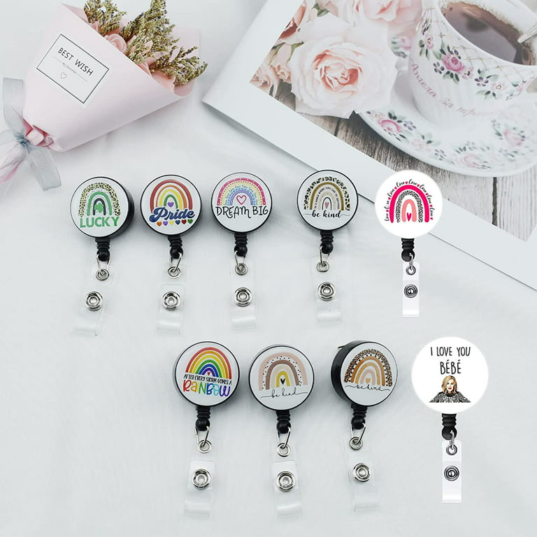  Badge Reels Holder Retractable with ID Clip for Nurse Name Tag  Card Cute Funny Fun Quote Nursing Doctor Teacher Student Medical Work  Office Alligator Clip ZJK419 : Office Products
