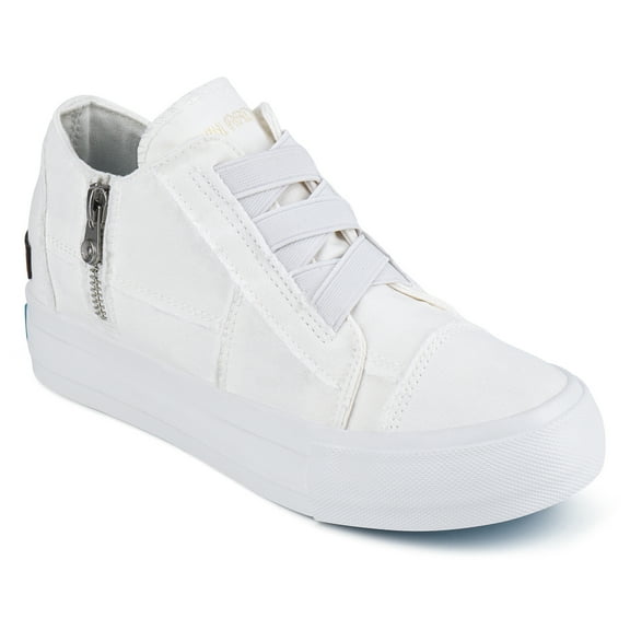 JENN ARDOR Women's Hidden Wedge Canvas Sneakers Slip on Platform Walking Shoes with Side Zipper