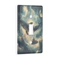 thumbnail image 2 of Yayeee Toggle Light Switch Wall Plate 1-Gang 4.5"x2.7" Home Decorative Outlet Cover, Beige Floating Whale, 2 of 7