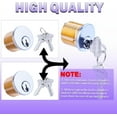 thumbnail image 4 of Brass Mortise Door Cylinder Lock, 1 1/8"Inch Length Keyed Standard with 4 SC Keyway, Standard Commercial Door Replacement Lock Mortise Cylinder 2 Pack for Aluminum Door, 4 of 6
