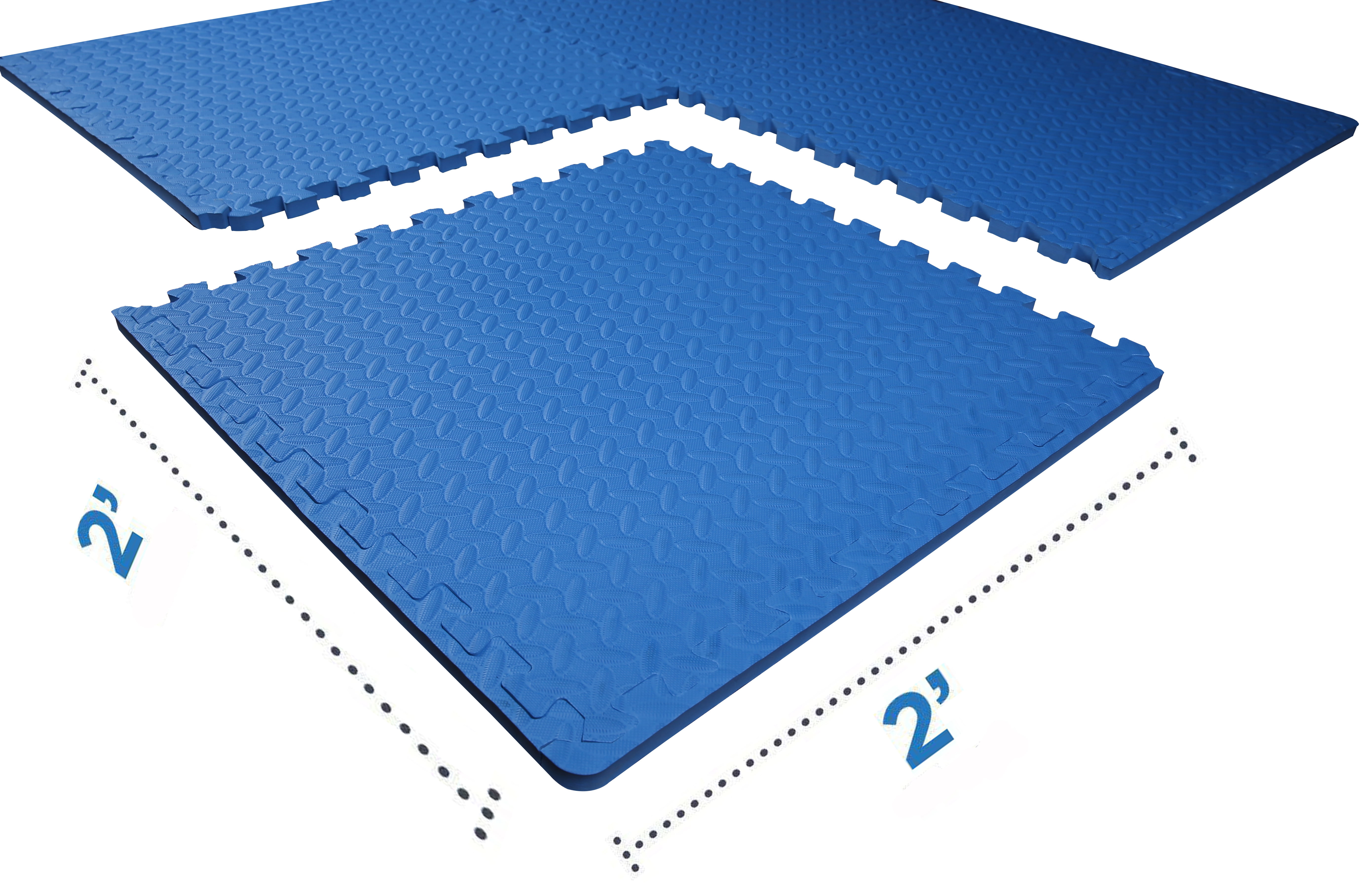 6-Pk) ProsourceFit Extra Thick Puzzle Exercise Mat Blue 3/4 24 sq ft EVA  foam