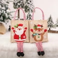 thumbnail image 5 of Christmas Gift Bags, Reusable Burlap Embroidered Tote Bag for Gifts, Shoulder Grocery Totes with Santa Snowman Reindeer Xmas Tree Pattern, Birthday Party Treat Handbag for Xmas Holiday Favors, 5 of 7