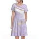 thumbnail image 1 of Fotbe Lavender Glitter Foil Stripes Vestido Largo de Moda para Mujer, Vestido Tipo Camiseta con Manga Corta y Estilo Casual a Rayas y Bloques de Color, 1 of 6