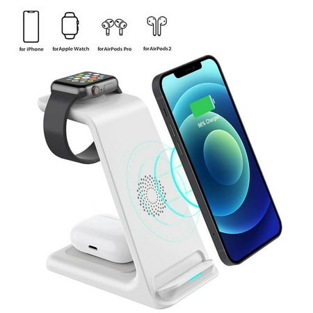 PDKUAI 3 in 1 Wireless Charger Compatible for iPhone 14 13 12 11 Series, Apple Iwatch 7/SE/6/5/4/3/2, Airpods 3/2/Pro