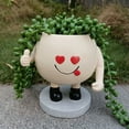 thumbnail image 4 of YAOMOBB Pot de Fleurs d'Extérieur Adorable Visage Souriant Expression Pot de Fleurs Pot de Jardin en Résine pour Décoration Intérieure Extérieure, 4 of 7