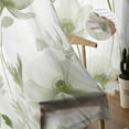 thumbnail image 5 of Sage Green Floral Sheer Curtains 84 Inches Long 2 Panels Set, Window Sheer Curtains for Living Room/Bedroom, Botanical Flower Plant Herb Watercolor Light Filtering Rod Pocket Curtain 52'' x 84'' x 2, 5 of 7