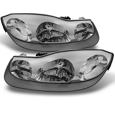 - Fit 01-02 Saturn S Series SC1 SC2 Coupe Chrome Clear Headlights Replacement Pair