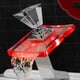 thumbnail image 4 of Dinheiro Grifo de lavabo de estilo europeo con revestimiento de bronce, cascada de vidrio transparente, iluminación LED, agua fría y caliente, grifo para lavabo de baño (color: plata), 4 of 4