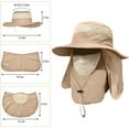thumbnail image 4 of 2 Pieces Men's Wide Brim Fishing Hat Outdoor UPF 50+ Sun Protection Removable Face and Neck Flap, 4 of 7