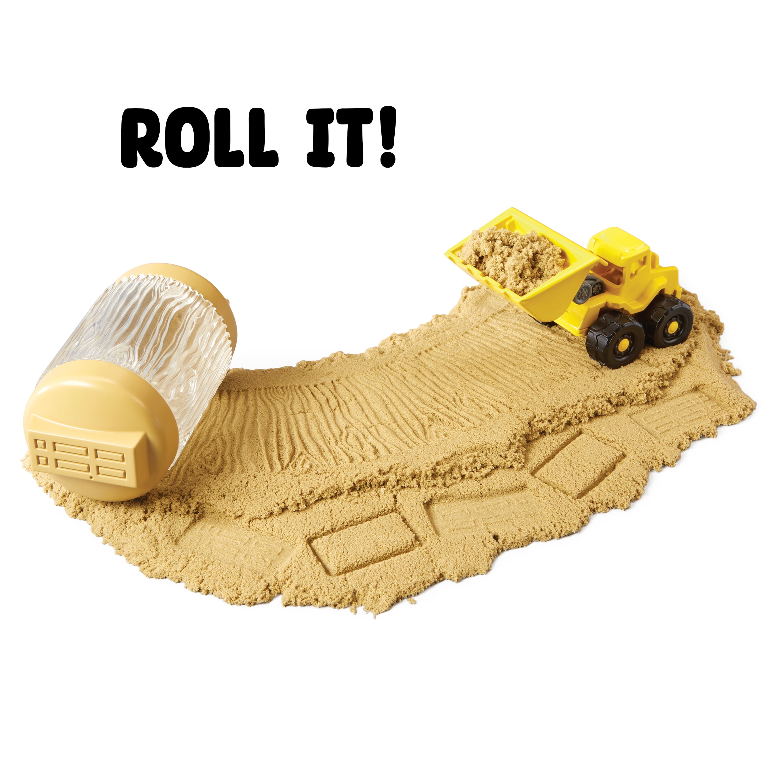 Wonder Factory Never Dry Sand Construction Trucks - Brown + Front Loader - Never Dries Out and Gluten Free, 3+