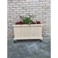 thumbnail image 2 of 45inx25inx14in Solid Wood Rolling Planter Barrier, 2 of 5
