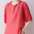 thumbnail image 2 of Spring and Summer Women's Embroidered Lightweight Loose Long Sleeved Shirt Top, 2 of 3