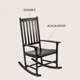 thumbnail image 7 of Seagrove Farmhouse Classic Slat-Back 350-LBS Support Acacia Wood Outdoor Rocking Chair, Black, 7 of 7