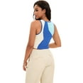 thumbnail image 4 of DARING DIVA Women's Color Block Ribbed Sleeveless Crop Tank Tops S Blue, 4 of 7