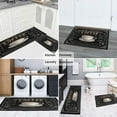 thumbnail image 4 of Coffee Black Vintage Pattern Style Kitchen Rug Washable Non-Slip, Absorbent Mats Set Of 2 for Sink Waterproof Runner Rug for Laundry Room,kitchen Mats 17.7x24+17.7x48inch, 4 of 7