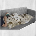 thumbnail image 6 of Floral Soft Flannel Fleece Throw Blanket, Swirled Petals Leaf Classic Blooms Florets Background Design, Cozy Plush for Indoor and Outdoor Use, 50" x 60", Cream Redwood White, by Ambesonne, 6 of 6