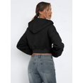 thumbnail image 4 of Women'S Fleece Zip Up Hoodies Cropped Sweatshirts Casual Jackets Trendy Y2K Black L, 4 of 6
