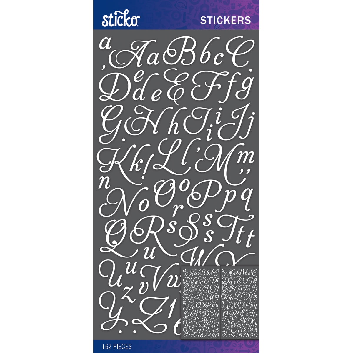 Sticko Alphabet StickersWhite Aphrodite Small