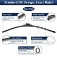 thumbnail image 4 of Unique Bargains 2pcs 26'+19' Silicone Front Windshield Wiper Blade for Nissan Pathfinder 22-23 Top-Lock / Push Button, 4 of 7