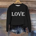 thumbnail image 5 of Girl's Sweatshirts Love Letter Graphic Cotton Drop Shoulder Long Sleeve Crewneck Pullover Kids Valentines Blouse, 5 of 7