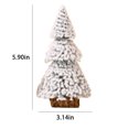 thumbnail image 3 of Christmas Tree 5.91inch Artificial Christmas Trees Tower-shaped Flocked Cedar Miniature Christmas Trees Snow Frost Ornaments With Wooden Bases For Christmas Party Table Top Decor Winter Crafts, 3 of 7