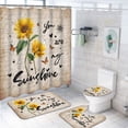 thumbnail image 2 of FRAMICS Beige Sunflower Shower Curtain and Rug Sets, 16 Pc You are My Sunshine Bathroom Sets, Waterproof Fabric Shower Curtain with 12 Hooks and Toilet Rugs, 2 of 8