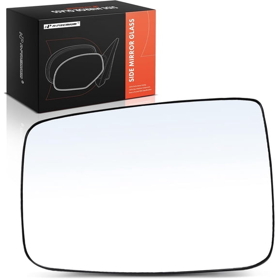A-Premium Left Driver Side Non-Heated Mirror Glass with Backing Plate - Compatible with Ram 1500 11-22, 1500 Classic 19-24, 2500 11-18 & Dodge Ram 2500 10 - Exterior Side View Flat Mirror