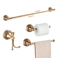 thumbnail image 1 of Juego de accesorios de baño MOGFCT de bronce envejecido con patrón tallado, 1 of 5