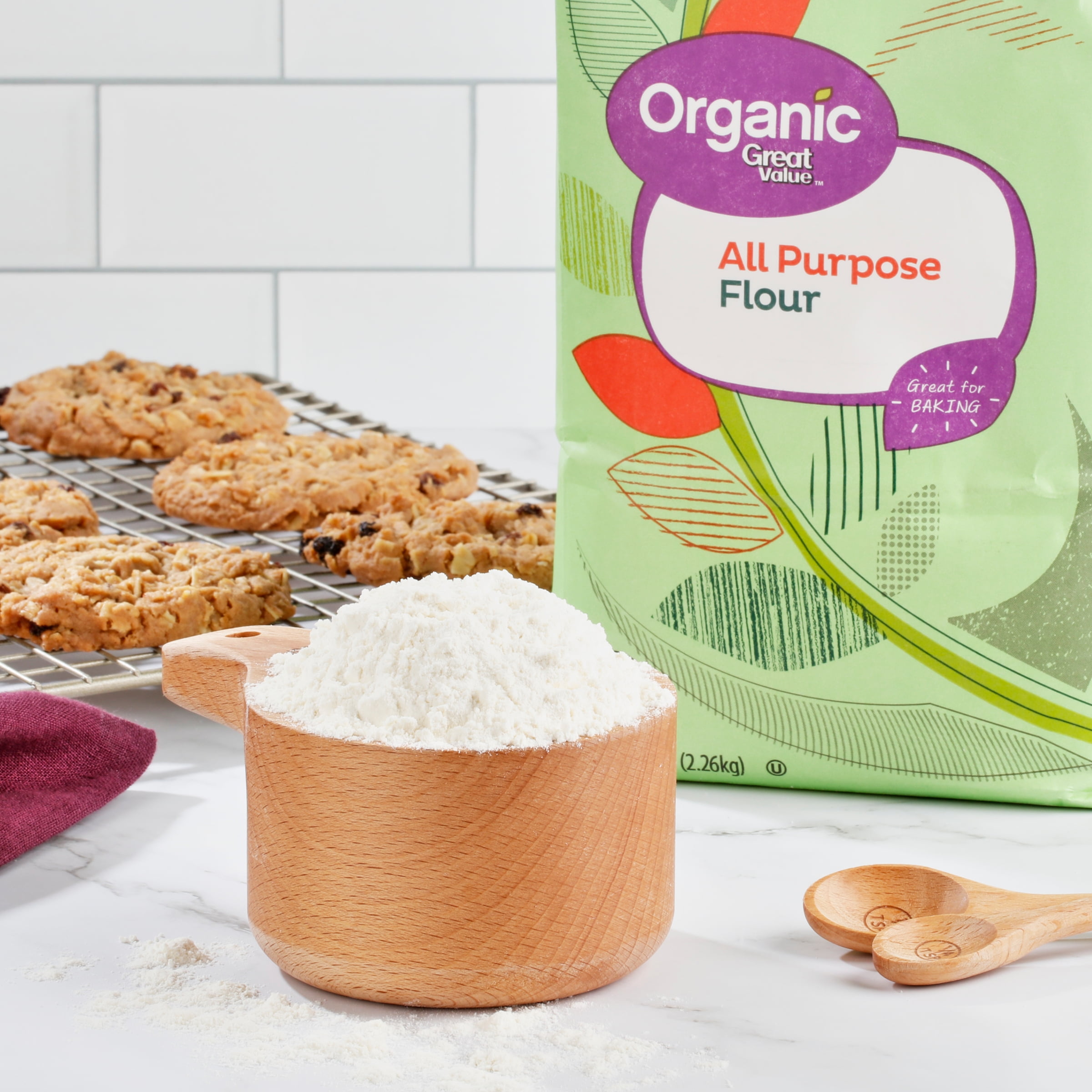 Great Value Organic All-Purpose Wheat Flour, 5 lb Bag