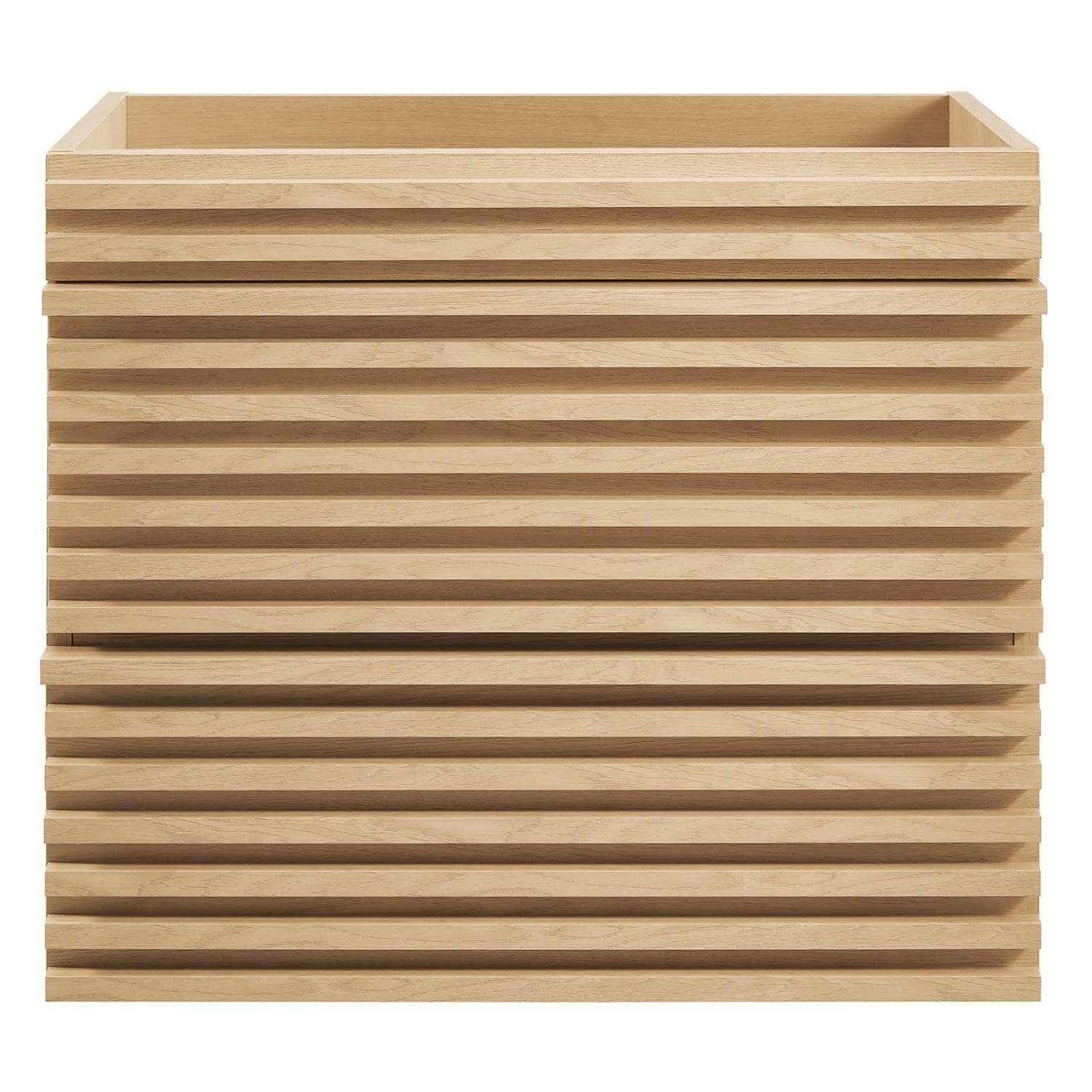 Modway Render 23.5" MDF Wood Wall-Mount Bathroom Vanity Cabinet in Oak