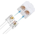 thumbnail image 5 of GHSDFBB Two Way Telephone Splitter, 4 Pack RJ11 6P4C Wall Jack Plug 1 to 2 Modular Adapter Converter, 5 of 5