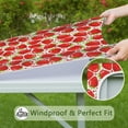 thumbnail image 6 of Red Strawberry Plants Fruit Dot Square Fitted Tablecloth with Elastic Edge,Square Table Cover,Washable Elastic Table Cover for Home Kitchen Party Decor 34"x34", 6 of 6