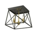 thumbnail image 4 of Z-Lite 447F14-MB-OBR Trestle 3 Light 14" Wide Semi-Flush Ceiling Fixture - Matte Black /, 4 of 5