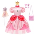 thumbnail image 1 of Vestido de princesa Peach Cosplay para niñas, disfraz de juego, Halloween ix, trajes de escenario, ropa de carnaval para niños zhangyuxiang unisex, 1 of 2