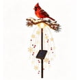 thumbnail image 3 of Cardinal Memory Fountain Solar Garden Stake Light Warm Cascading LED Lights Weatherproof for Remembrance Yard Lawn Holiday Winter Outdoor Decoration, 3 of 5