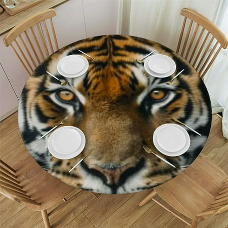 

Tablecloth with Elastic Outdoor Picnic Table Cover Oil-Proof Fitted Round Table Cloth Stain-Resistant