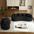 thumbnail image 2 of Wiilayok 68.5" Modern Chenille Sofa,Curved Sofa with Deep Seat,Cloud Compression Sofa Couch for Living Room,No Assembly,Black, 2 of 12