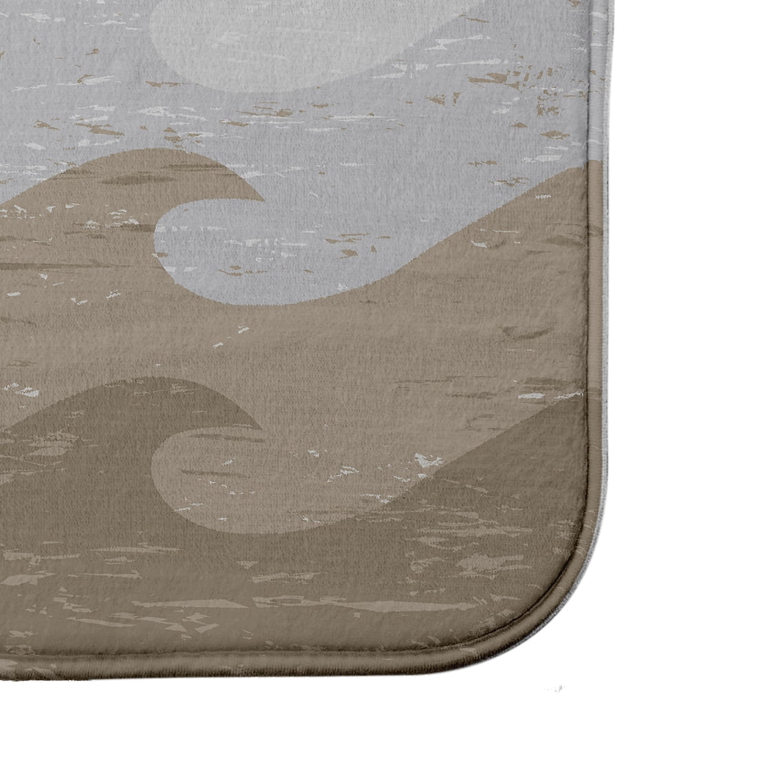 Simply Daisy 34" x 21" Plush Microfiber Grey Deep Sea Bath Mat