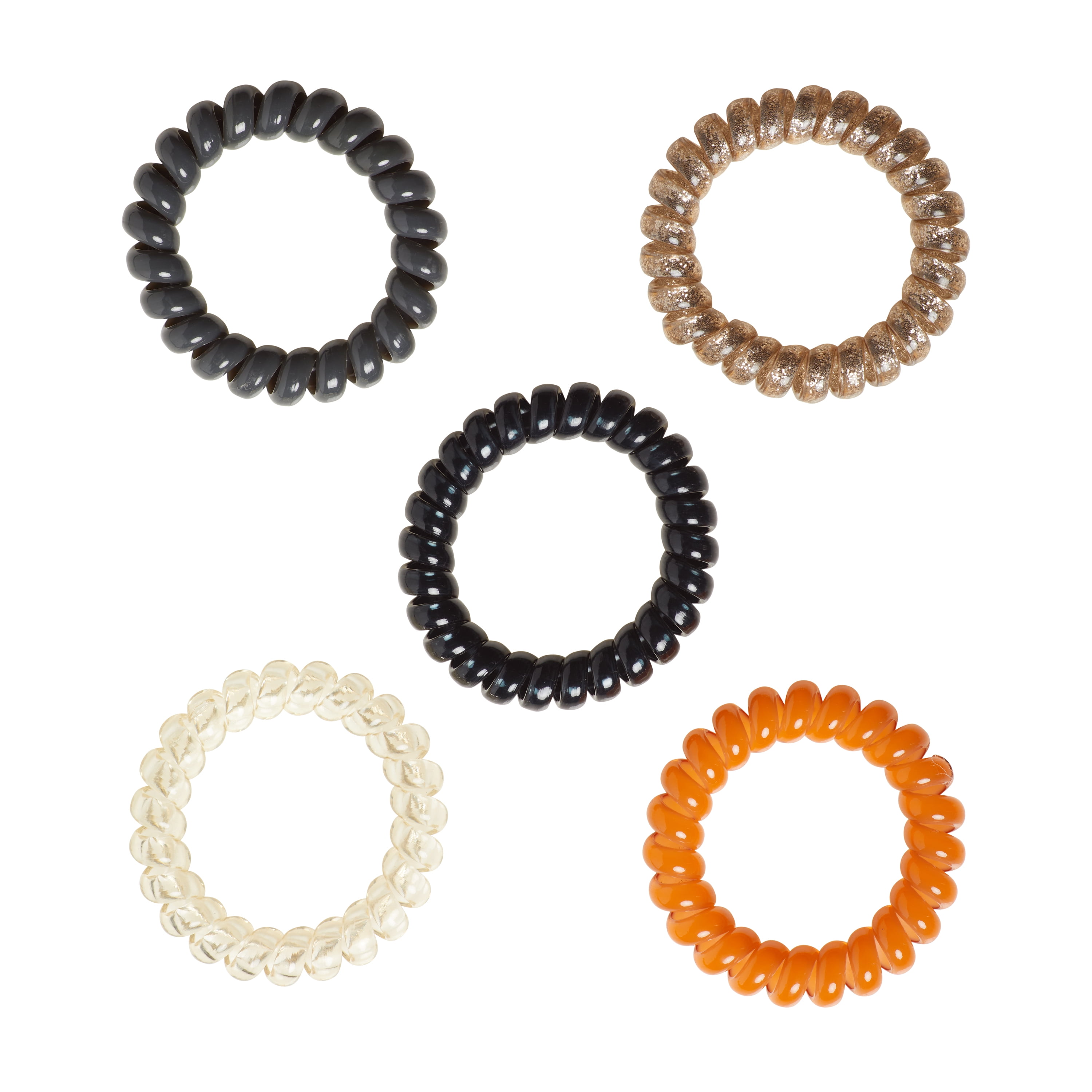 (2 pack) Goody Ouchless Jelly Band Coil, Small Ponytail Holders, Assorted Colors, 5 Ct