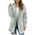 thumbnail image 3 of Atogsazn Womens Fuzzy Zip Up Hoodie Casual Fleece Sherpa Long Sleeve Jacket Thick Warm Winter Coat Tops Outerwear Green M Fashion, 3 of 4