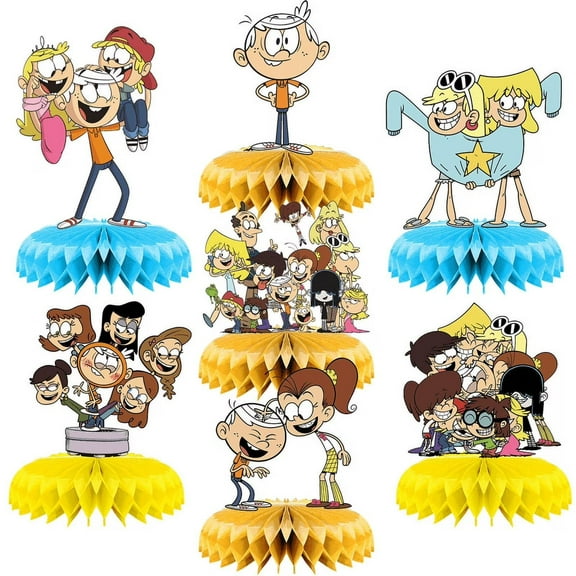 The Loud House Honeycomb Centerpieces 7pcs Birthday Party Decoration 3D Double Sided Table Decorations Party Supplies