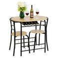thumbnail image 3 of VINGLI Small Kitchen Dining Table Set for 2,Black&Natural Wood, 3 of 7