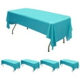 thumbnail image 2 of Efavormart 5 Pack Turquoise Rectangle Plastic Table Covers, 54"x108" PVC Waterproof Disposable Tablecloths, 2 of 6