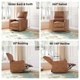 thumbnail image 6 of WhizWax Recliner and Swivel Glider Rocking Chair, brown, 6 of 8