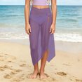 thumbnail image 4 of Girls Sheer Chiffon Beach Sarong – Lightweight Wrap & Swimsuit Cover Up, Purple, One Size,Size Free Size, 4 of 8