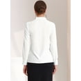 thumbnail image 4 of Blusa de trabajo elegante con decoración de perlas y cuello falso plisado para mujer blanco M, 4 of 5